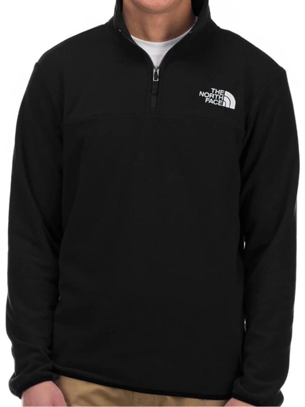 The North Face TKA Glacier 1/4 Zip Fleece Sweatshirt Mens Black Sz XXL Outdoors